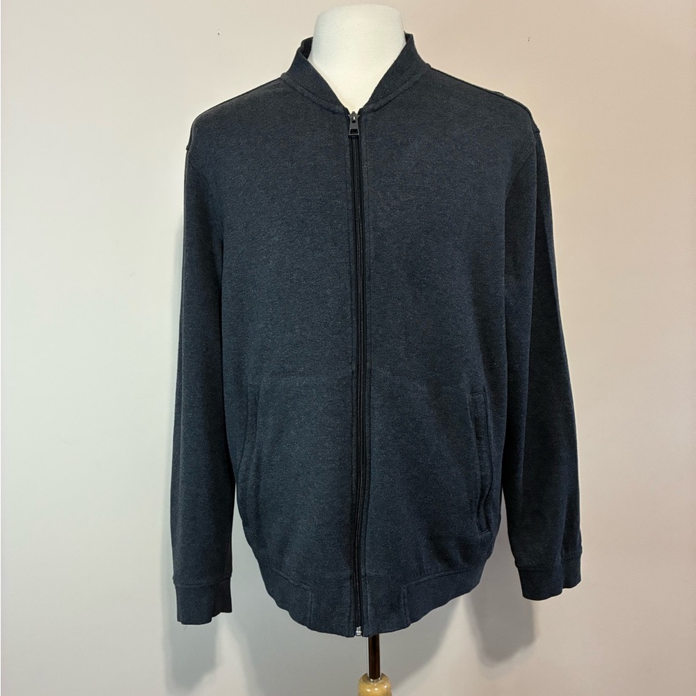 Bugatchi Men's Black Zip-Up Sweater